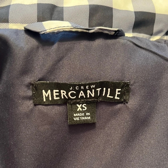 J. Crew Blue Gingham Puffer Vest, size XS - Picture 4 of 5